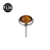 Liga de Titânio F136 0,9x 4mm Pedra Natural Olho de Tigre Joia para Piercing Stud de Lábio Stud de Orelha Stud de Língua Piercing