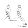 23x16mm 1.2g Plata Antigua Accesorio de Joyería DIY Colgante Cinta de Concientización sobre el Cáncer de Mama