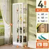 Vitrina de cristal con cerradura, totalmente transparente, con luces, gabinete a prueba de polvo para uso doméstico, vitrina de sala de estar, estante de exhibición de modelos