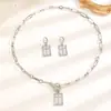 Collar Colgante Cruz Retro Popular Transfronterizo Europeo y Americano Hebilla Ot Personalizada Cadena Eslabón de Papel Cadena para Clavícula Pendientes
