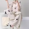 Nuevo Estilo Primavera y Verano 2026 Conjunto de Ropa para el Hogar de Manga Media, Pijama de Alta Gama, Pijama de Algodón y Seda para Mujer, Se Puede Usar Afuera