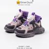 Sapatos Infantis de Botão Primavera e Outono 2024 Novos Sapatos Casuais Respiráveis Antiderrapantes de Solado Grosso Versáteis para Meninas Sapatos Infantis Zhongda Tendência