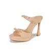 Sandalias de Tacón Alto de Una Correa 2026 Nuevo Estilo de Verano Zapatos de Tacón Alto con Plataforma Impermeables para Mujer Sandalias Versátiles Sexy con Lazo