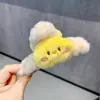 Grampo de Cabelo de Pelúcia Fofo de Desenho Animado Coelho Panda para Cabelo de Trás de Mulheres, Grampo de Cabelo Grande Tubarão para Outono e Inverno