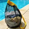 Bolsa de Praia Grande Capacidade Bolsa de Rede para Brincadeiras Aquáticas Infantis Ferramenta de Escavação de Areia Litorânea Conjunto de Pá Armazenamento de Brinquedos para Natação ao Ar Livre