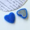 Pendientes de peluche de color con forma de corazón de melocotón redondos geométricos con flocado, hechos a mano, para funda de teléfono móvil, venta al por mayor