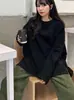 Camiseta Diaria para Ir al Trabajo para Mujer, Manga Larga, Estilo Otoño 2025, Estilo Coreano, Holgada de Longitud Media, Top Camiseta Blanca para Capa Interior