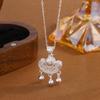 Collar de Plata Pura 990 con Cierre de Seguridad para Mujer, Cadena para Clavícula de Lujo Ligero de Gama Alta, Colgante de Calabaza Hueca Estilo Chino Nuevo