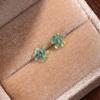 Pendientes Minimalistas de Flor con Gradiente de Colores Estilo Bosque de Alta Gama, Frescos y de Moda, Versátiles, Pendientes con Pasador de Plata 925