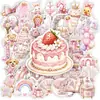 50 nuevas pegatinas rosas de fiesta estilo girly transfronterizas para decoración de diario creativo, funda de teléfono y calcomanías impermeables para vasos de agua