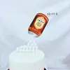 Decoração de bolo de aniversário ins imitação de pasta americana garrafa de cerveja bandeira do Dia dos Pais layout de cena