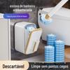 Escova de Vaso Sanitário de Seda Sem Cantos Mortos, Escova Descartável Doméstica para Vaso Sanitário Sem Furos, Artefato de Limpeza Antibacteriano para Banheiro
