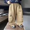 Pantalones de otoño para niño Q04, estilo nuevo, para niños pequeños y medianos, pantalones de trabajo, geniales y elegantes para primavera y otoño, pantalones holgados y casuales para bebés niños