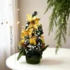 Vários Tipos de Árvores de Natal de Mesa, Árvores de Natal Nevadas com Flocos no Estilo Ins Nórdico, Árvores de Natal Artificiais Xadrez no Estilo Country Americano