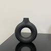 Vaso de plástico criativo em formato de rosquinha para decoração de sala de estar e mesa de jantar, enfeites para flores circulares