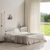Novo Padrão Quadrado Textura de Algodão e Linho Cortina de Janela Transparente Grão de Madeira Vintage Francês Sala de Estar Varanda Sala de Estudo Cortina de Janela de Linho