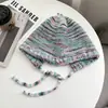 Nuevo Sombrero Arcoíris Dulce de Otoño e Invierno para Mujer, Gorro de Punto Cálido con Protección para las Orejas, Gorro sin Visera, Gorro de Lana, Gorro Baotou