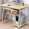 Mesa de Computador de Mesa Pequena Simples com Bandeja para Teclado para Economia de Espaço em Casa Mesa de Escrita Mesa de Estudo Mesa Integrada com Estante