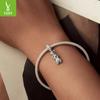 Pingente Sapatos de Balé da Moda em Prata de Lei S925 Estilo Europeu e Americano Distintivo DIY Pulseira Acessórios com Contas Pingente de Colar