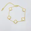 Pulsera de acero inoxidable de cuatro hojas de 13 mm de alta calidad, no se decolora, estilo fresco para mujer, explosiones de comercio electrónico