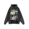 Sudadera con capucha de manga larga de dibujos animados de anime japonés para hombre y mujer, marca de moda Ins, estilo americano urbano, holgada, pesada, vestida, lavada