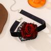 Gargantilla Diablo Lolita Encaje Flor Rosa Diseño Nicho Personalizado Halloween Collar Borla