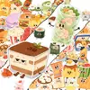 Compra directa transfronteriza de 50 lindas pegatinas de dibujos animados de comida y pasteles, impermeables, para decorar fundas de teléfono, cuadernos y agendas