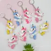 Chaveiro Boneca Cavalo Arco-Íris Pequeno Pingente Unicórnio PVC Macio Boneca Pingente Chaveiro Acessório para Carro Bolsa