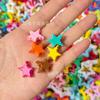 Cuentas huecas perforadas con forma de corazón de píxeles de pintura de dibujos animados, colgante de pintura brillante con agujero recto, material acrílico para accesorios de joyería DIY