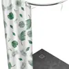 Cortina de ducha de plástico PEVA con estampado de hojas de tortuga para cabina de ducha y baño, impermeable y con ganchos de plástico