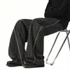 Pantalones de chándal holgados rectos para hombre de otoño, marca de moda, lavados y desgastados, pantalones largos casuales deportivos retro americanos, nuevo estilo de moda