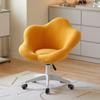 Silla de Maquillaje para Celebridades de Internet Respaldo Tocador Silla Taburete Estilo Crema Habitación de Niña Silla Pétalo Giratoria Silla para Uñas