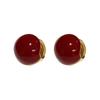 Pendientes de botón de frijol enamorado estilo TikTok para mujer, pendientes elegantes estilo retro de Hong Kong, pendientes redondos simples de hebilla para oreja de frijol rojo, venta al por mayor