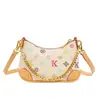 Bolsas Femininas de Luxo Transfronteiriças 2026 Nova Estampa Vintage Color Blocking Letra Bolsa Dumpling Bolsa de Ombro Bolsa Transversal para Mulheres
