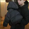 Jaquetas acolchoadas de algodão estilo coreano para meninos e meninas, casacos quentes de algodão, agasalhos acolchoados de algodão com capuz para inverno infantil, blusas da moda de cor sólida 2026