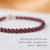 Pulsera de Granate Natural y Cristal de Fresa para Mujer, Regalo para Novia, Joyería, Círculo Único, Pulsera de Múltiples Círculos, Cristal
