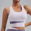 Sujetador deportivo TATABLANOM de bloques de color de alta elasticidad para mujer, sin aros, copa fija, camiseta sin mangas para yoga y fitness, efecto adelgazante