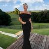 Traje de Vestido de Moda Sexy de Verano Nuevo Transfronterizo Europeo y Americano de Dos Piezas con Top de Malla de un Hombro Plisado y Falda Larga