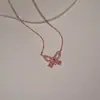 Collar de Mariposa para Mujer Diseño Simple Versátil Sentido del Diseño Cadena para Clavícula Suéter Lujo Ligero Nicho Otoño e Invierno