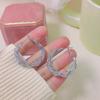 Moda Coreana Tendência Brincos Simples Vazados Grade Cristal Argolas Torcidas Estilo Minimalista Brincos de Pino Acessórios Femininos Tendência e Cool