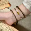 Pulsera Nueva para Pareja China Pulsera de Ojo de Tigre con Cuentas Diseño de Nicho Ins para Chicas Pulsera Vintage de Lujo Ligero Exquisita