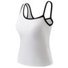 25 Verano Sexy Color Contraste Unilateral Sin Mangas Asimétrico Sling Espalda Hermosa Hombro Inclinado Delgado Jersey Chaleco Outlet de Fábrica