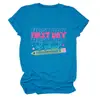 Primeiro Dia Primeiro Dia Amazon Ebay Site Independente Moda Casual Personalizada Camiseta Feminina Gola Redonda Manga Curta