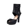Hebilla de Cinturón Estilo Nuevo 2026 Botines Cortos para Mujer, Botines Cortos de Plataforma con Tacón Alto Grueso, Sandalias Peep-Toe, Tallas 32-43, Sandalias de Exportación