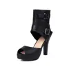 Hebilla de Cinturón Estilo Nuevo 2026 Botines Cortos para Mujer, Botines Cortos de Plataforma con Tacón Alto Grueso, Sandalias Peep-Toe, Tallas 32-43, Sandalias de Exportación