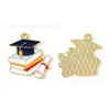 Temporada de Formatura Joias com Gotejamento de Óleo Acessórios DIY Pingente de Chapéu de Doutor Corrente de Chaveiro Corrente de Celular Ornamento Feito à Mão