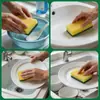 Pano de limpeza de esponja dupla face atualizado, uma poderosa esponja de cozinha para remover manchas difíceis, um pano de prato espesso e durável e um essencial para limpeza doméstica