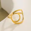 Joyería de acero inoxidable popular de estilo hip hop con personalidad sencilla y estilo frío europeo y americano, chapada en oro de 18 quilates.
