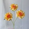 3 Rosas Artificiais Elsa para Decoração de Cena de Casamento, Decoração de Casa e Hotel, Rosas para Atacado Transfronteiriço