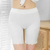Pantalones de Seguridad Talla Grande para Mujer Verano Delgados Leggings de Seda de Hielo Antienrollado Anti-Exposición Shorts de Seguro Ropa Interior Dos en Uno
